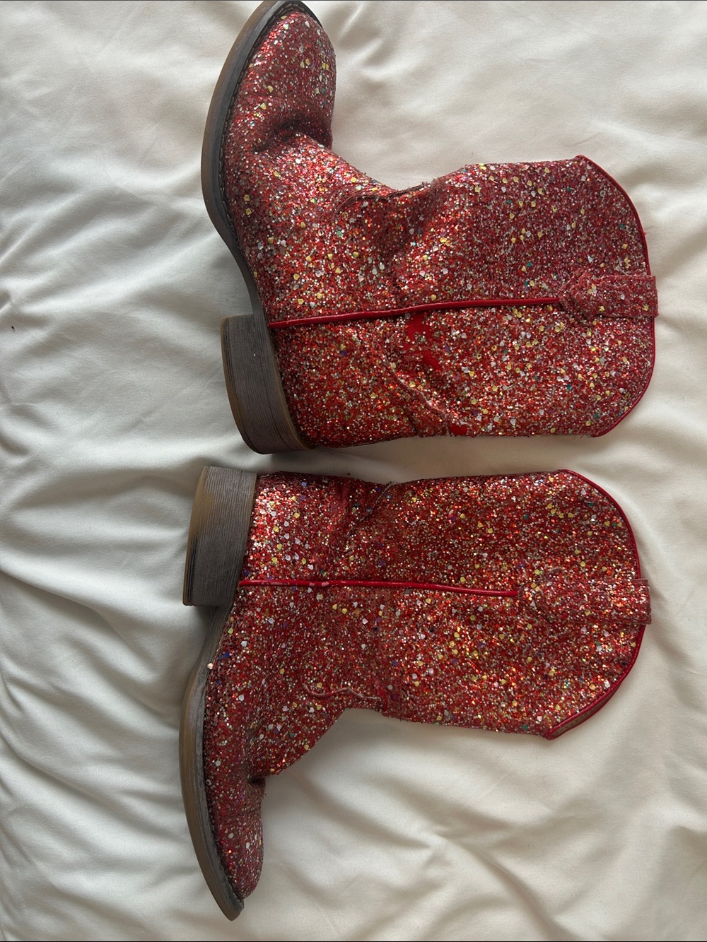 Roper Red Glitter Western Ankle Boots